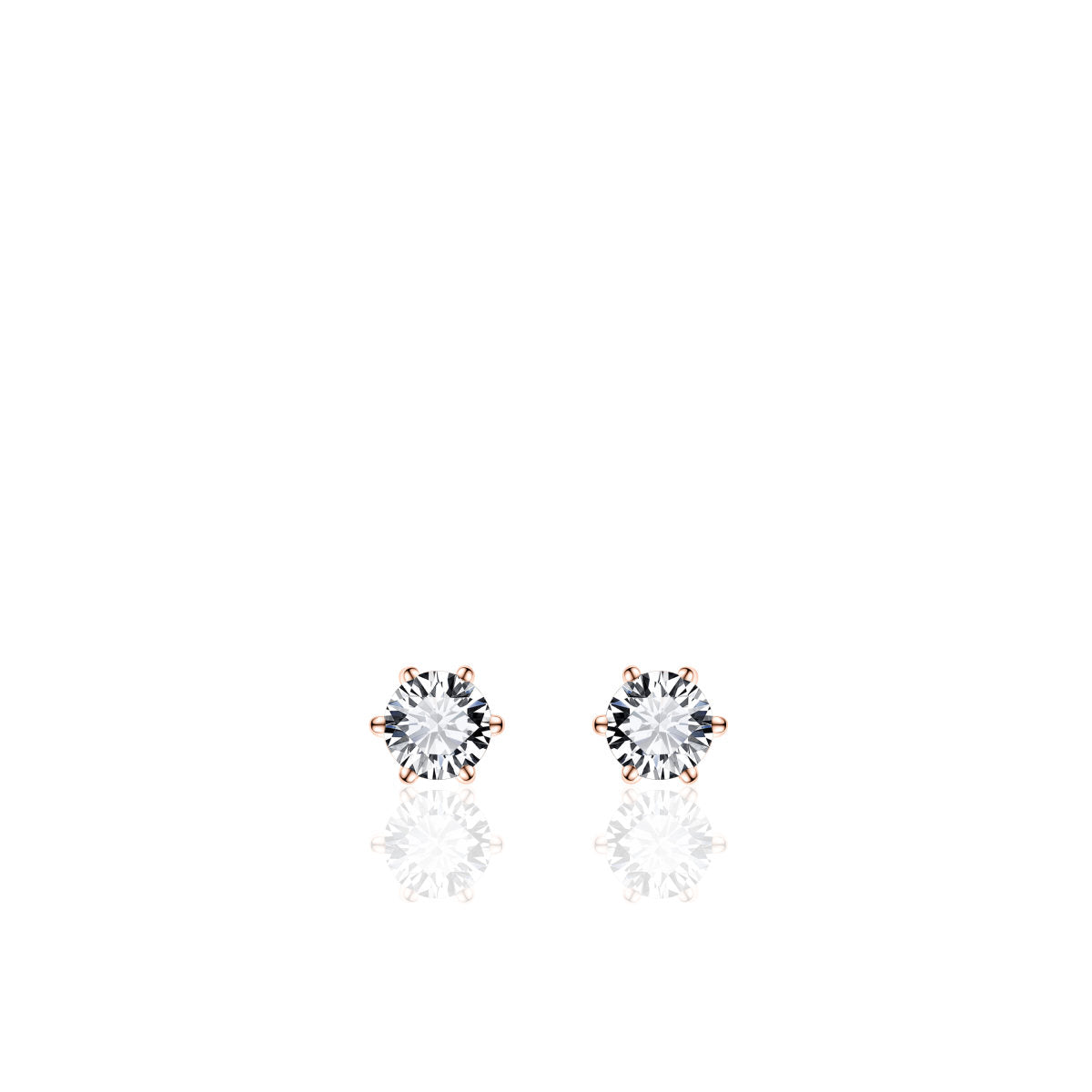 Gisser Oorringen Zilver Roséverguld Zirkonia Wit – SPE04R