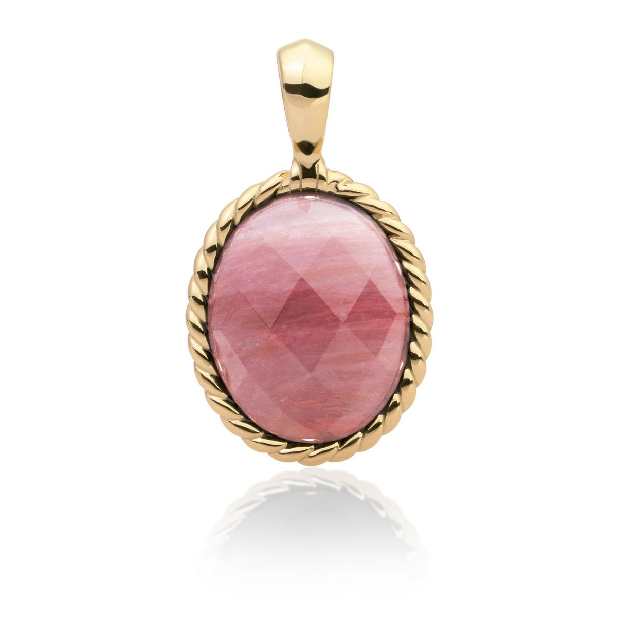 Sparkling Jewels Hanger Roze rhodoniet SPG21-G24 Goudkleurig