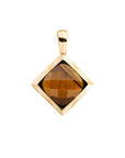 Sparkling Jewels hanger Tiger Eye Cushion Cut Amulet - Gold SPG32-G09 - PansiteNederland.nl