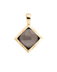 Sparkling Jewels Hanger Smokey Quartz Cushion Cut Amulet Gold SPG32-G23