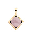 Sparkling Jewels Hanger Pink Opalite Cushion Cut Amulet Gold SPG32-G66