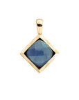 Sparkling Jewels Hanger Ocean Topaz Quartz Cushion Cut Amulet Gold SPG32-G67