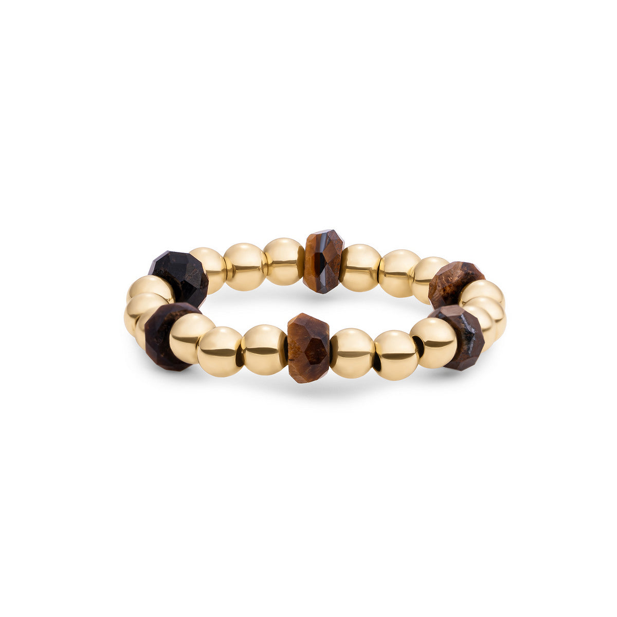 Sparkling Jewels Ring Tijgeroog SRI-G-RDL-G09 Goudkleurig