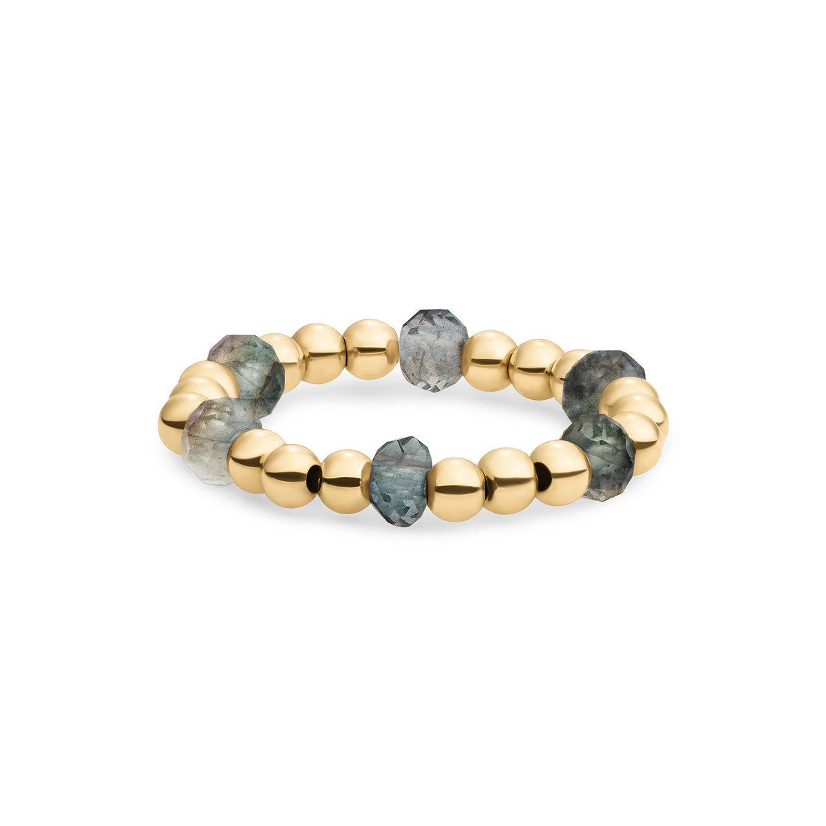 Sparkling Jewels Ring Labradoriet SRI-G-RDL-G18 Goudkleurig