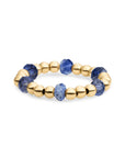 Sparkling Jewels Ring Facet Roundel Sodalite Gold SRI-G-RDL-G20