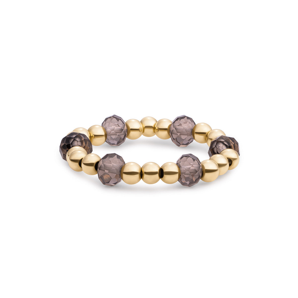 Sparkling Jewels Ring Rookkwarts SRI-G-RDL-G23 Goudkleurig