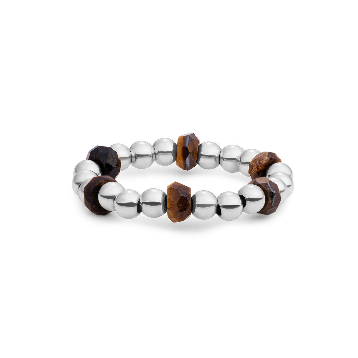 Sparkling Jewels Ring Tijgeroog SRI-S-RDL-G09 Zilverkleurig