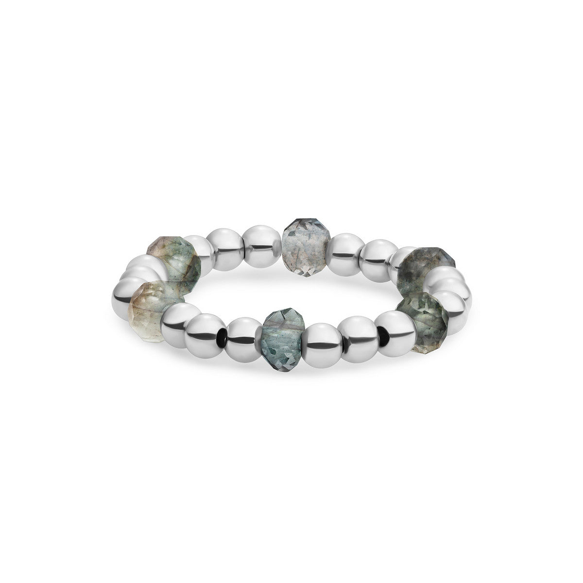 Sparkling Jewels Ring Labradoriet SRI-S-RDL-G18 Zilverkleurig
