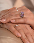 Sparkling Jewels Edge Ring Amethyst | Zilver SRI01-G05 - PansiteNederland.nl