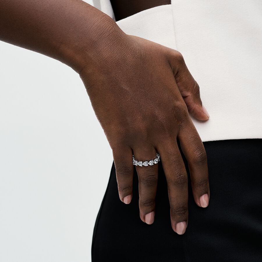 Pandora Eternity-ring met hartenrij zilver - 193103C01