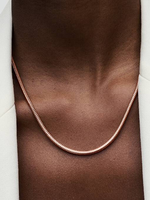 Pandora Moments Slangenschakelketting roségoudverguld - 382234C00