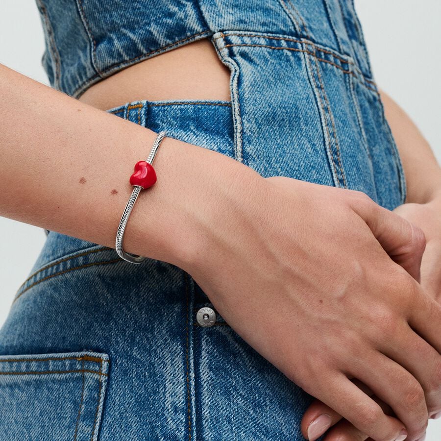 Pandora Kleurveranderende hart-bedel geheime boodschap zilver - 793087C01
