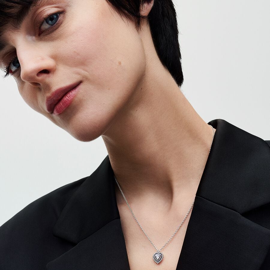 Pandora Sprankelend Hart Halo Halsketting Met Hanger 393099C01, exclusief en kwalitatief hoogwaardig. Ontdek nu!