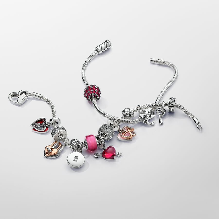 Pandora Roze minibedel van muranoglas zilver - 793107C00