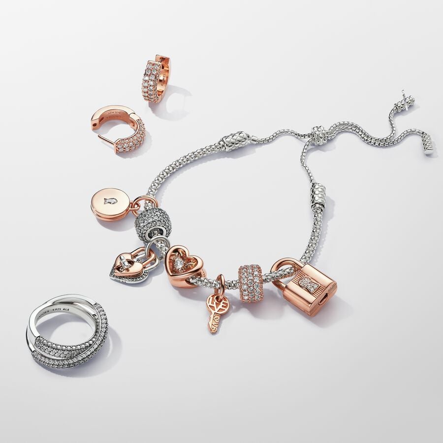 Pandora Moments schuifarmband met studded schakels zilver - 593090C00