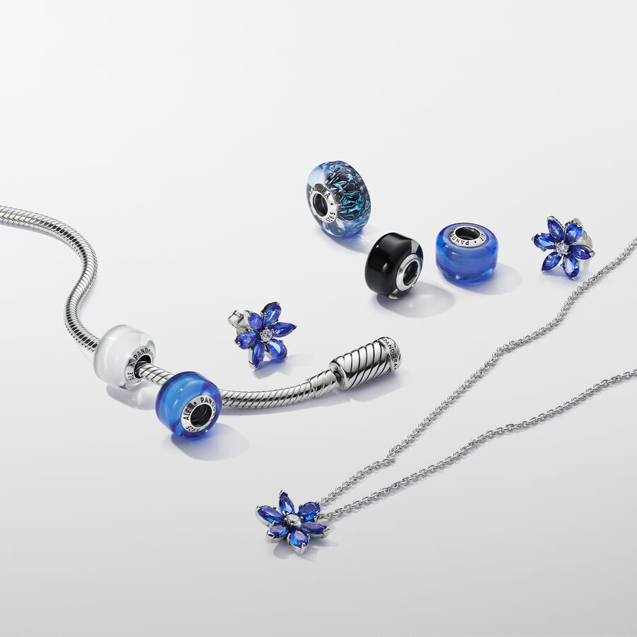Pandora Witte minibedel van muranoglas zilver - 793118C00