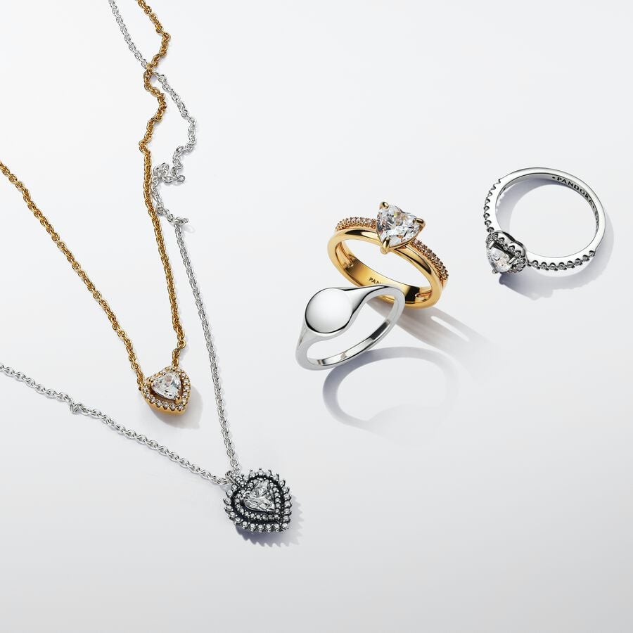 Pandora Sparkling Heart Collier Necklace goudverguld - 368425C01