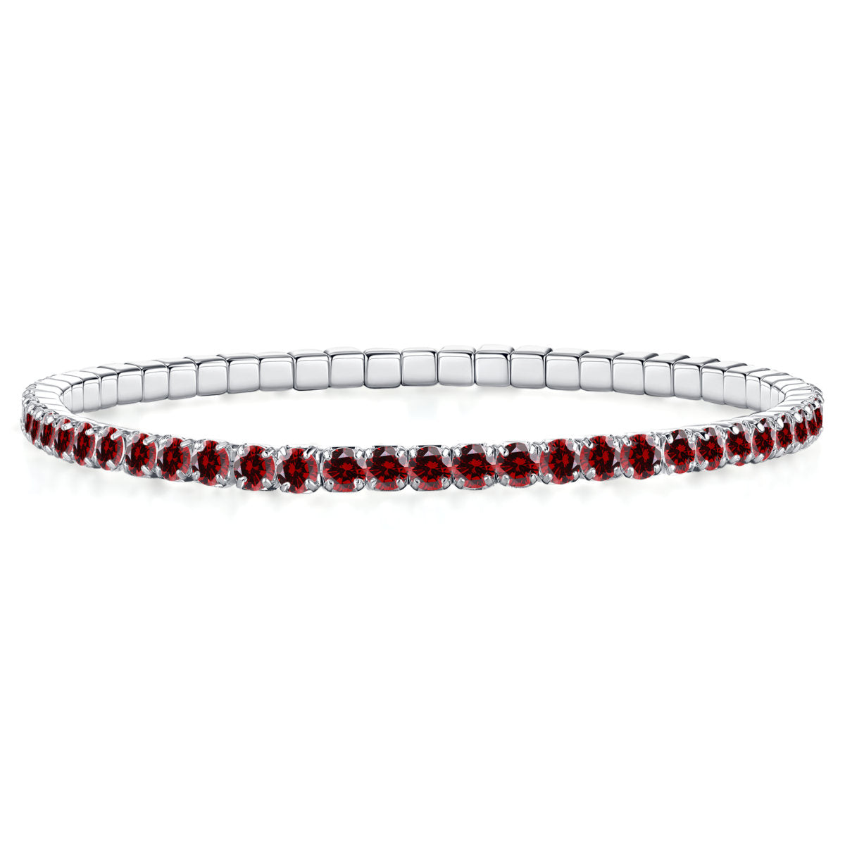 Gisser Armband Zilver Gerhodineerd Zirkonia Rood – ST2.5R