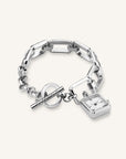 Rosefield horloge SWSSS-O53 The Octagon Charm Chain White Silver