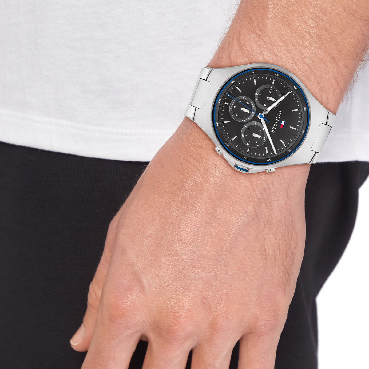 Tommy Hilfiger Heren Horloge TH1792054 44 mm Zilverkleurig