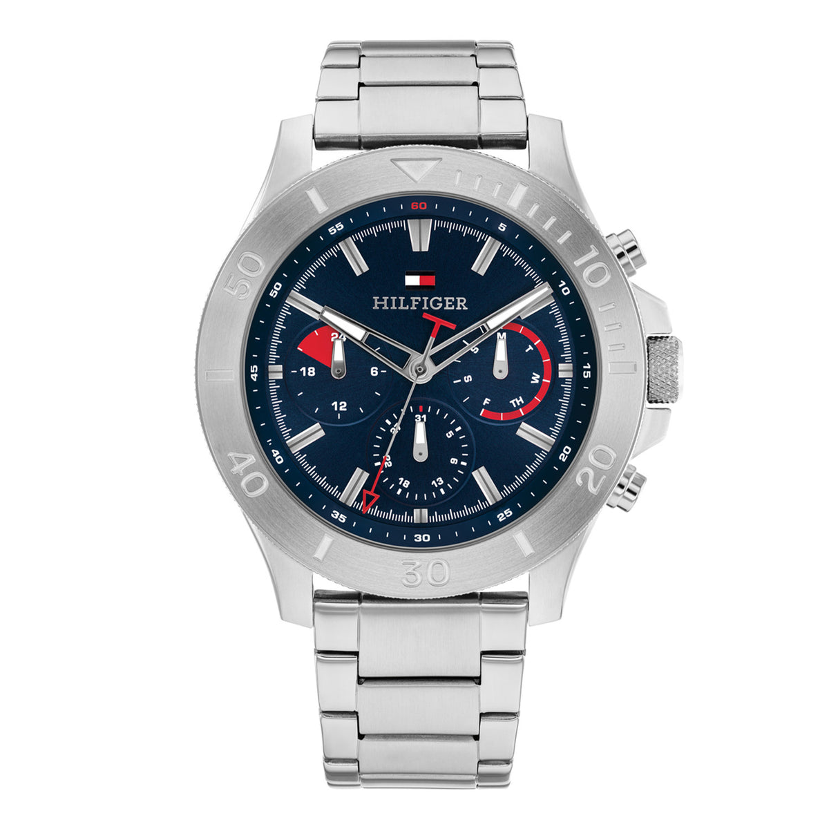 Tommy Hilfiger Heren Horloge TH1792113 46 mm Zilverkleurig