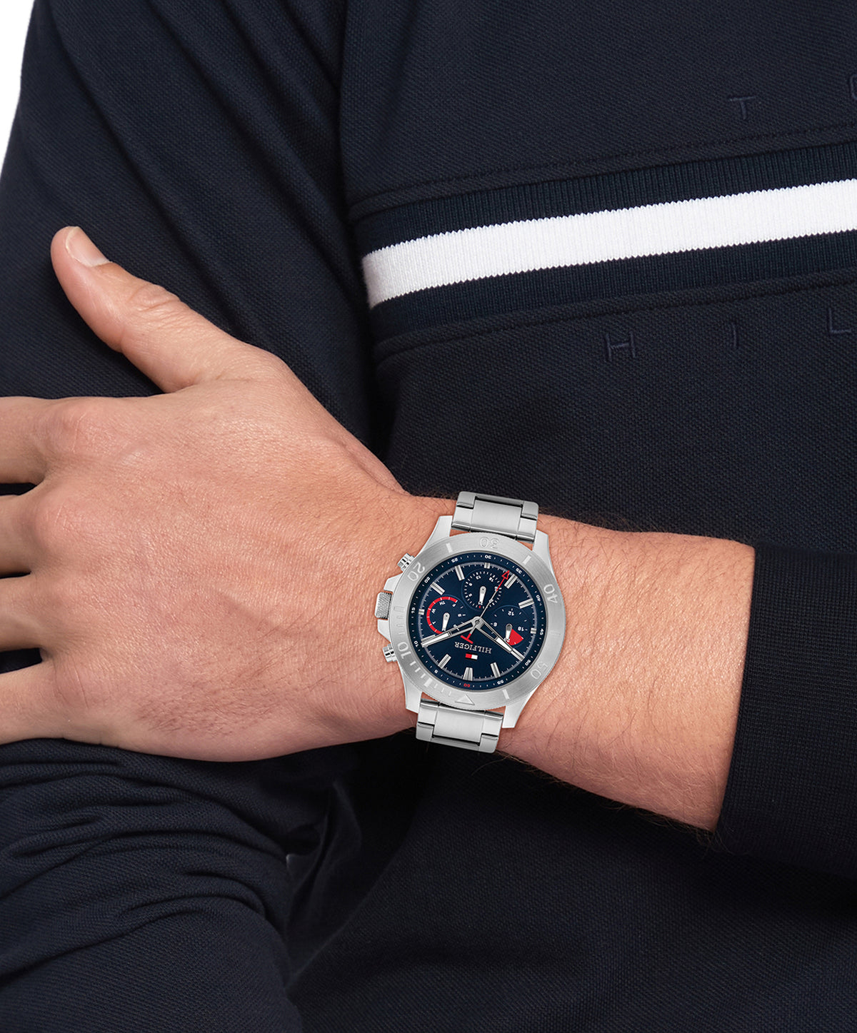 Tommy Hilfiger Heren Horloge TH1792113 46 mm Zilverkleurig