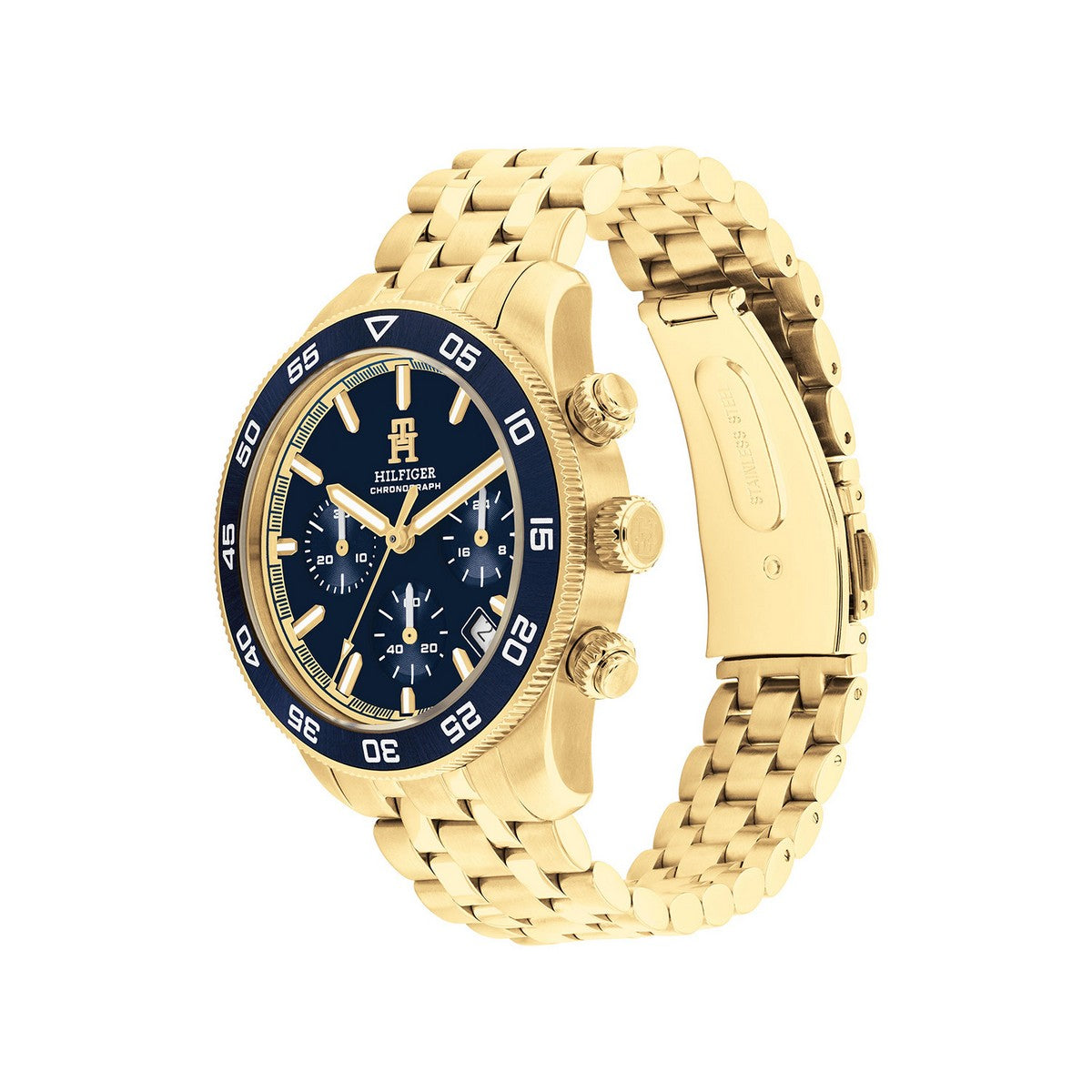 Tommy Hilfiger TH1792158 Horloge Heren Goudkleurig Chronograaf 41mm - PansiteNederland.nl