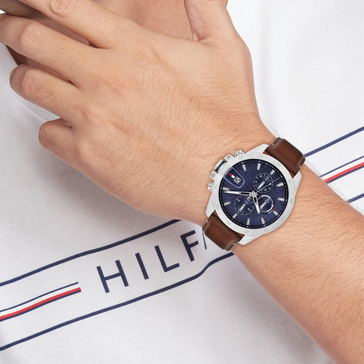 Tommy Hilfiger Horloge TH1792195 Heren Zilverkleurig 43 mm