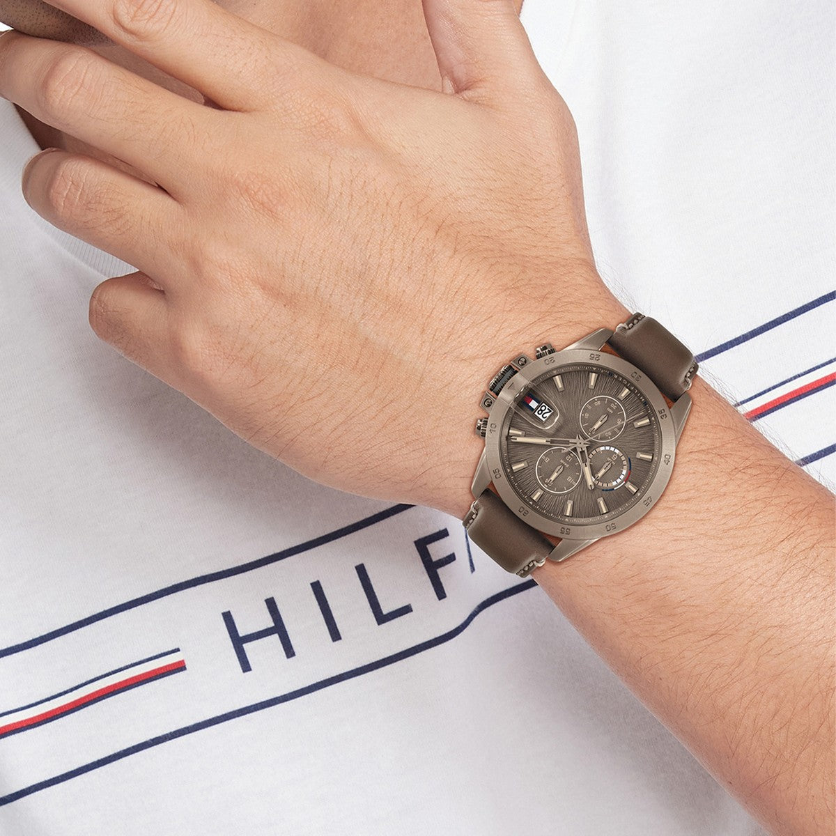 Tommy Hilfiger Horloge TH1792196 Heren Bruin 43 mm