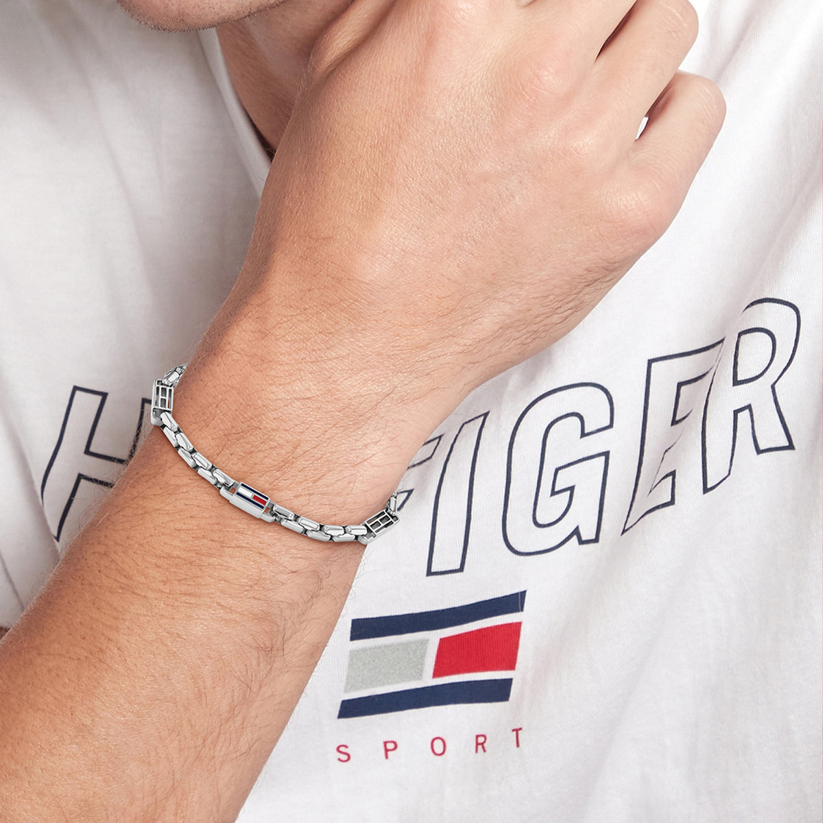 Tommy Hilfiger Armband TJ2790674 Heren Zilverkleurig 19 cm