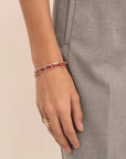 Sparkling Jewels armband Tennis Round Multi CZ gold plated - Silver - LK-TBG-02-MULTI - PansiteNederland.nl
