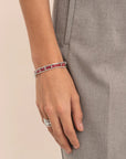 Sparkling Jewels armband Tennis Round Multi CZ rhodium plated - Silver LK-TBS-02-MULTI - PansiteNederland.nl