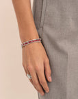 Sparkling Jewels armband Fuchsia Quartz Roundel Interstellar - Silver SB-GEM51-MIX-RDL - PansiteNederland.nl