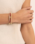 Sparkling Jewels armband | Fuchsia Quartz Bold Mix - Gold BLK01G-G51 - PansiteNederland.nl