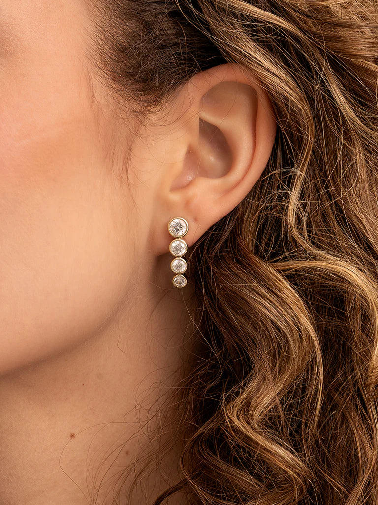 Sparkling Jewels Oorbellen Zirkonia EAG36 Goudkleurig