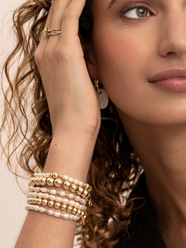 Sparkling Jewels Armband Parel SBG-PEARL-MIX-RDL Goudkleurig