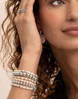 Sparkling Jewels armband Pearl Roundel Interstellar - Silver SB-PEARL-MIX-RDL - PansiteNederland.nl