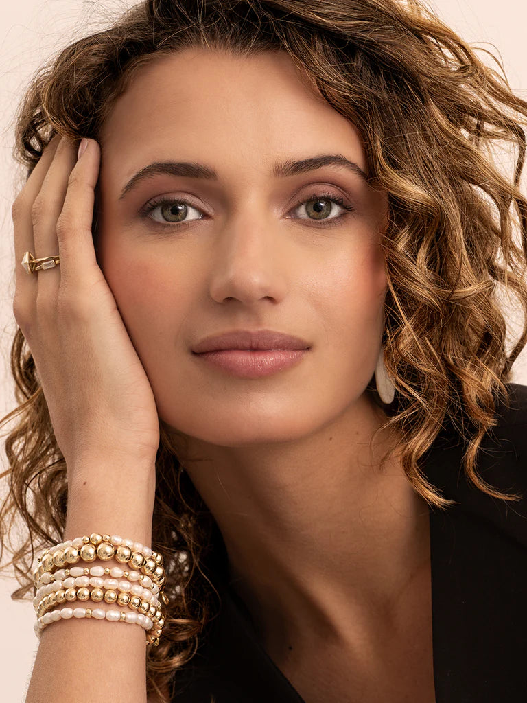 Sparkling Jewels Armband Parel BLK01G-P01 Goudkleurig