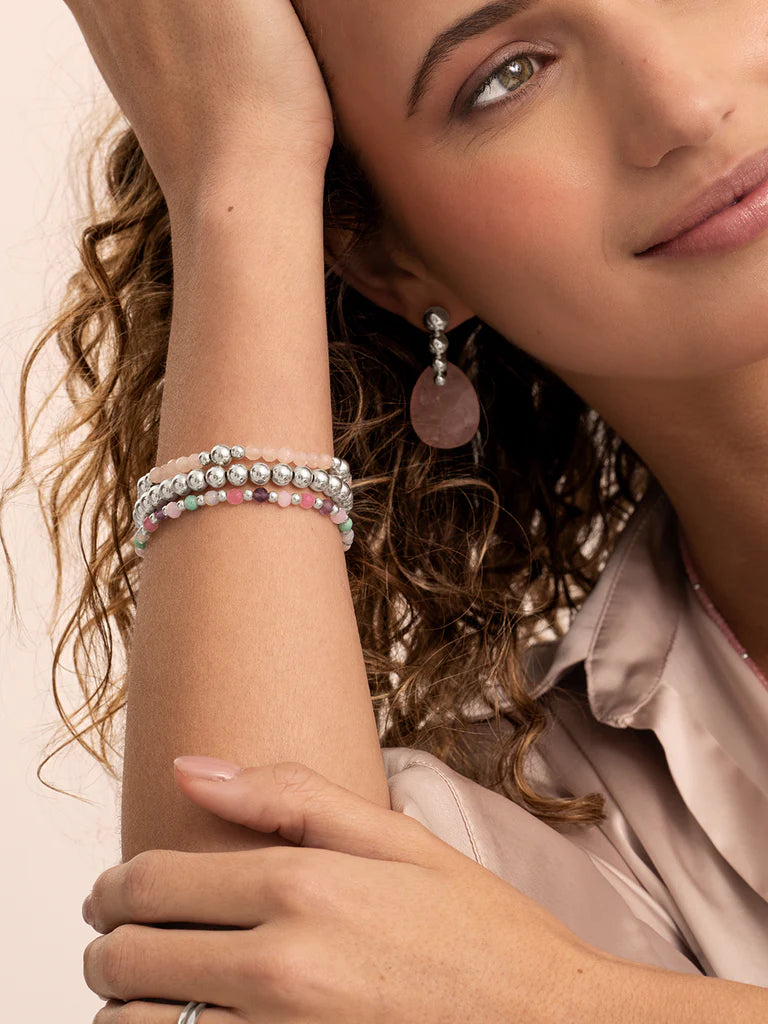 Sparkling Jewels Armband Gemengde stenen SB-MULTI01-3MM-MIX Zilverkleurig