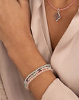 Sparkling Jewels Armband | - Rose Quartz Saturn small - Gold 4mm SBG-GEM13-ADD-4MM - PansiteNederland.nl