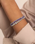 Sparkling Jewels armband Amethyst Roundel Interstellar - Silver SB-GEM05-MIX-RDL - PansiteNederland.nl