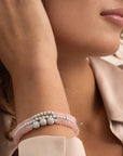 Sparkling Jewels armband Rose Quartz Fuse beads - Silver - 6mm SB-S-6MM-FUSE-G13 - PansiteNederland.nl