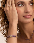 Sparkling Jewels armband | Amethyst Bold Mix - Gold BLK01G-G05 - PansiteNederland.nl