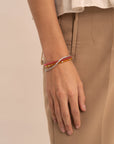 Sparkling Jewels armband Light Gold Citrine Quartz Roundel Interstellar - Silver SB-GEM65-MIX-RDL - PansiteNederland.nl