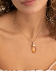 Sparkling Jewels Hanger Gemstone | Leaf - Light Gold Citrine Quartz PENGEM65-FCT-S - PansiteNederland.nl