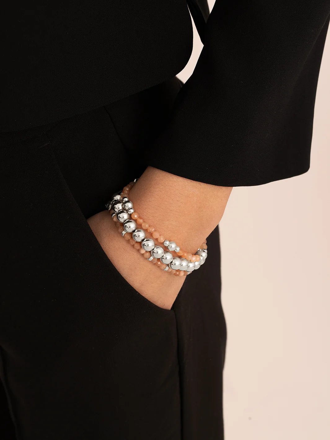 Sparkling Jewels Armband Zonnesteen Roundel Interstellar SB-GEM58-MIX-RDL Zilverkleurig