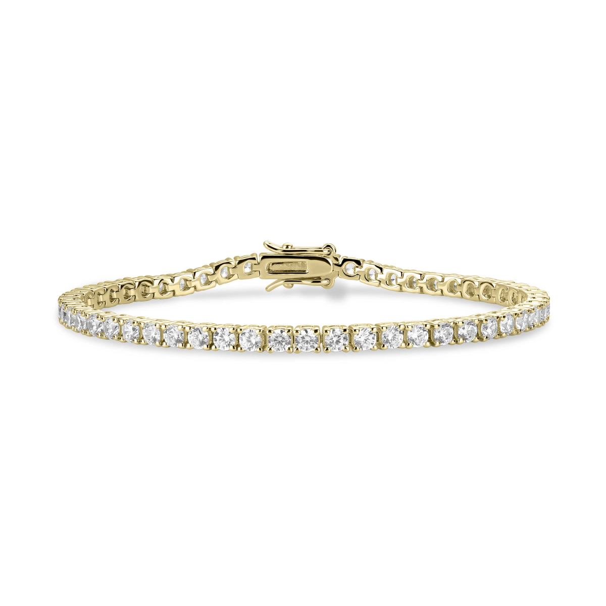 Gisser Armband Zilver Geel Verguld Zirkonia Wit – TRFP3Y