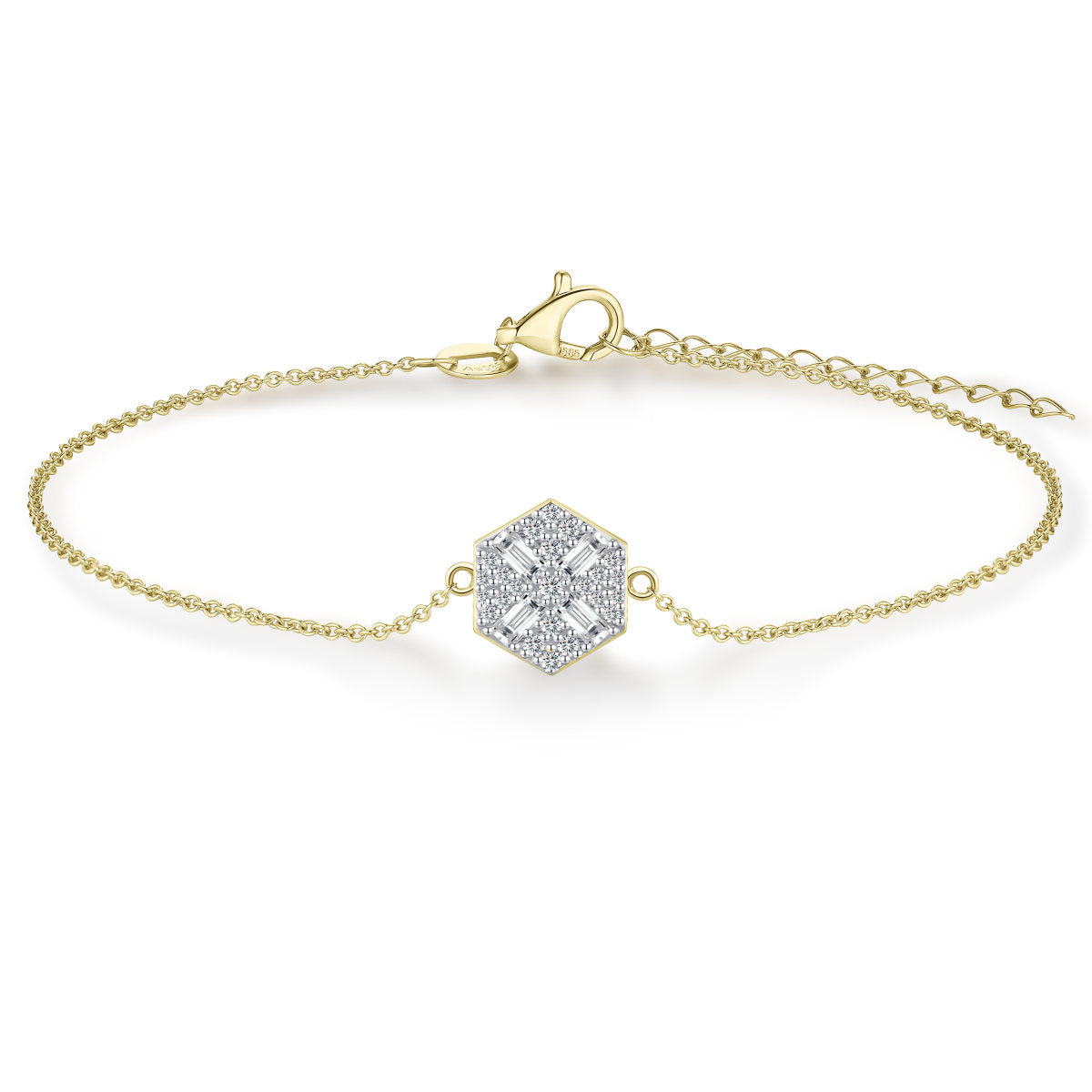 Gisser Armband 14K Bicolor Goud Lab grown diamant 17+3 cm – VBLB1027