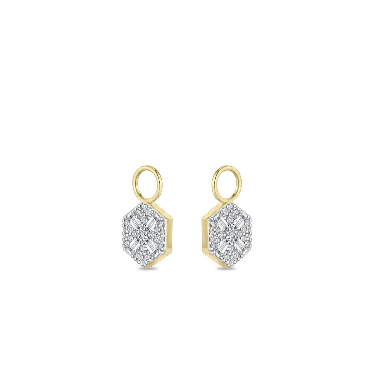 Gisser Oorbedels 14K Bicolor Goud Lab grown diamant – VBLC1000