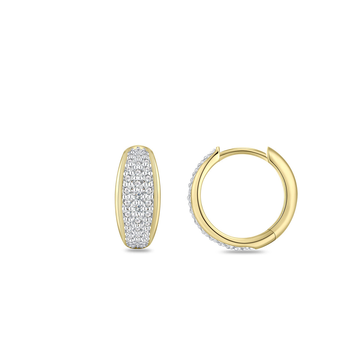 Gisser Oorringen 14K Bicolor Goud Lab grown diamant – VBLKC1000/15 – foto 3